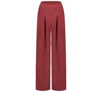 Sublevel Damen Viskosehose mit weitem Bein Leichte Sommerhose High Waist Luftige Palazzo-Hose in Beige & Grün Relaxed Fit Stoffhose mit elastischem Bund red M