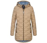 Sublevel Damen Winter Jacke Mantel Parka Steppjacke Steppmantel Wintermantel, Farbe:Beige, Größe:M 38