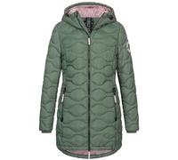 Sublevel Damen Winter Jacke Mantel Parka Steppjacke Steppmantel Wintermantel, Farbe:Forest-green, Größe:L 40