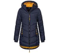 Sublevel Damen Winter Jacke Mantel Parka Steppjacke Steppmantel Wintermantel, Farbe:Navy, Größe:4XL (48)