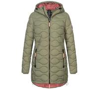 Sublevel Damen Winter Jacke Mantel Parka Steppjacke Steppmantel Wintermantel, Farbe:Olive, Größe:L 40