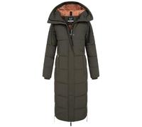 Sublevel Damen Winter Jacke Mantel Parka Steppjacke Steppmantel Wintermantel Lange Mantel warm gesteppt, Farbe:Grün, Größe:XL (42)
