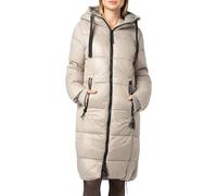 Sublevel Damen Winter Steppmantel - Langer, Warmer Mantel mit Kapuze für Kalte Wintertage beige XL
