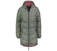 Sublevel Damen Winter Steppmantel, Wasserabweisend, Outdoor Winterjacke mit Kapuze, Lang, Herbst-Winter Mantel (DE/NL/SE/PL, Alphanumerisch, XXL, Regular, Regular, Oliv)
