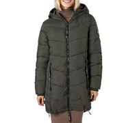 Sublevel Damen Winterjacke Stepp-Mantel mit Kapuze lang & tailliert, Outdoorjacke für Damen dark-green1 M