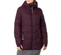Sublevel Damen Winterjacke Stepp-Mantel mit Kapuze lang & tailliert, Outdoorjacke für Damen dark-red M
