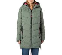 Sublevel Damen Winterjacke Stepp-Mantel mit Kapuze lang & tailliert, Outdoorjacke für Damen green1 L