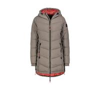 Sublevel Damen Winterjacke Stepp-Mantel mit Kapuze lang & tailliert, Outdoorjacke für Damen light-brown1 L