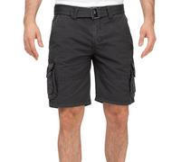 Sublevel Herren Cargo Shorts Kurze Hose LSL-498 Bermuda mit Canvas-Gürtel Dark Grey 31
