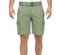 Sublevel Herren Cargo Shorts Kurze Hose LSL-498 Bermuda mit Canvas-Gürtel Middle Green 32