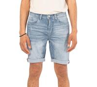 Sublevel Herren Denim Kurze Jeans Shorts im Used Look 5-Pocket Light-Blue 34
