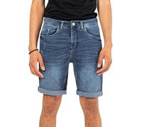 Sublevel Herren Denim Kurze Jeans Shorts im Used Look 5-Pocket Middle-Blue 34