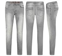 Sublevel Herren Jeans Hose Basic Stretch Jeanshose Regular Slim Denim, Hosengröße:W33, Farbe:Grau