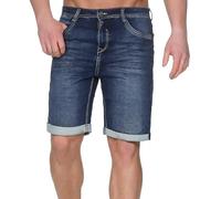 Sublevel Herren Jeans Shorts Bequeme Sommershorts Bermuda aus Sweatdenim LSL-554 Dark Blue Denim D84 W34