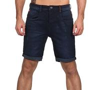 Sublevel Herren Jeans Shorts LSL-453 Bermuda mit Aufschlag Dark Blue Denim D233 W32