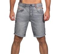 Sublevel Herren Jeans Shorts LSL-453 Bermuda mit Aufschlag Grey Denim G104 W34