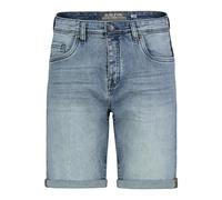 Sublevel Herren Jeansshorts Denim Bermuda mit gekrempeltem Umschlag, Farben:Blau, Größe:36W