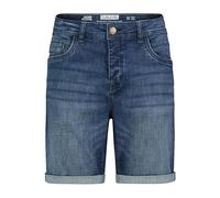 Sublevel Herren Jeansshorts Denim Bermuda mit Umschlag und Ziernähten, Farben:Blau, Größe:34W