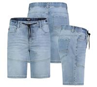 Sublevel Herren Jogging Shorts Freizeit Bermuda Kurze Hose Jeans Sweat Cargo, Hosengröße:W38, Farbe:KL114NO-HELLBLAU