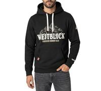 Sublevel Herren Kapuzenpullover mit Berg-Wanderprint Hoodie Dark-Grey XL