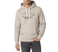 Sublevel Herren Kapuzenpullover mit Berge Print, Kapuze Light-beige XXL