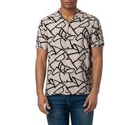 Sublevel Herren-Kurzarmhemd Allover Bedruckt beige XXL