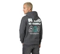 Sublevel Herren Sweathoodie Kapuzenpullover mit Print Dark-Grey XS