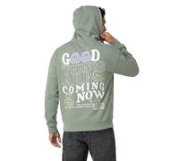 Sublevel Herren Sweathoodie Kapuzenpullover mit Print Middle-Green S