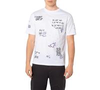 Sublevel Herren T-Shirt mit Statement Backprint Modernes Streetwear Design Kurzarm-Shirt mit Rundhalsausschnitt und coolem Frontprint für Männer in Mehreren Farben White XXL