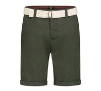 Sublevel Herrenchino Bermuda Short mit Gürtel Stretch Twill in Beige Braun Dunkelgrün Dunkelblau Dark-Green 32