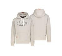 Sublevel Herren Kapuzenpullover mit Berge Print, Kapuze Light-beige XXL