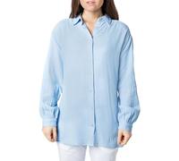 Sublevel Langarm Musselin Bluse mit Kentkragen - Damen Muselin Oversize Bluse, Baumwolle, Knopfleiste in verschienden Farben light-blue L/XL