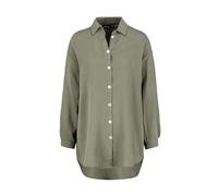 Sublevel Langarm Musselin Bluse mit Kentkragen - Damen Muselin Oversize Bluse, Baumwolle, Knopfleiste in verschienden Farben light-green L/XL