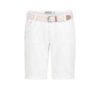 Sublevel Sommer Stoffbermuda mit Flechtgürtel viele Farben White S