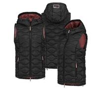 Sublevel Stepp weste Kapuze Übergangs Herbst Winter Windbreaker Steppweste, Farbe:Schwarz, Größe:L 40