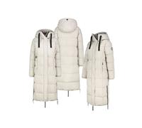 Sublevel Damen Steppmantel lang mit großer Kapuze light-beige M