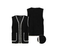 Sublevel Teddyweste in Schwarz - Größe M/L | Damenjacken