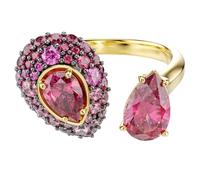Sublima Cocktailring, Birnengröße, Rot, 18 Karat Gold-Finish