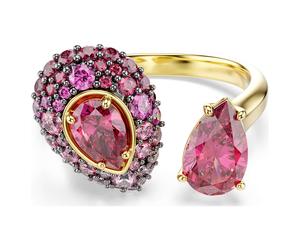 Sublima Cocktailring, Tropfenschliff, Rot, 18K goldbeschichtet 55
