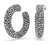 Sublima Kreolen, Gemischte Rundschliffe, Weiß, Rhodiniert OS