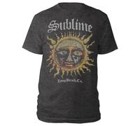 Sublime Herren Logo Stamp Sun T-Shirt Heather Charcoal | Offizielles Lizenzprodukt, Dunkelgrau, XX-Large
