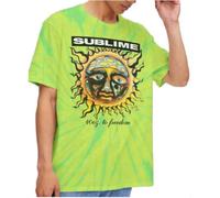 Sublime T Shirt 40oz to Freedom Band Logo Nue offiziell Unisex Dip Dye Grün XL