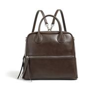 SUBLXPoten Leder Rucksack Schulter-Cross-Body-Griff oben 3 in 1 | Mit großer Fronttasche mit Reißverschluss for Geschäftsreisen(Color 4)