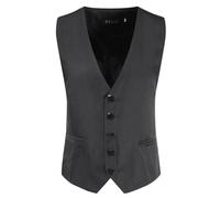 SUCADA Basic Weste Herren Slim Fit Einfarbig Casual Weste Frühling Tracht Weste Für Herren Ärmellos V-Ausschnitt Blazer Weste Urban Hochzeit Host-Weste Herren B-Black XXL
