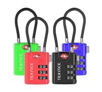 Suchalarm, TSA-genehmigt, Reise, Kombination, für Gepäck, Kabelschlösser für Koffer, Schließfach, Werkzeugkasten, Rucksack 1,2,4,6,10 Stück, Alle Farben, 1.4*0.72*3.54 in