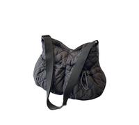 SuChengSS UmhäNgetasche Damen Großkapazität Baumwollbeutel Frauen Herbst Und Winter Nylon Stoff Leichtes Schultermessengerbeutel-schwarz