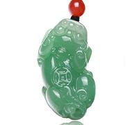 Sudemota Halsketten Feng Shui Pixiu Halskette Naturstein Aventurin Halskette Amulett Jade Pi Yao Halskette Böse Geister abwehren Chakra Kristall Quarz Halskette Talisman for Reichtum Viel Glück
