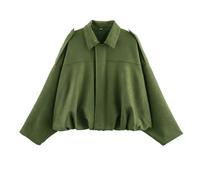 Suede Jacket Damen Leder Kurze Blouson Lederimitat Motorrad Cord Mode Wildlederjacke Damen Kurz Oversized Bomberjacke aus Kunstwildleder mit Fleece-Futter Warme Winterjacke für Übergangszeit