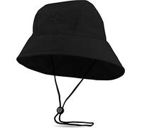 Südwester Regenmütze Regenhut mit Netzfutter, Kordelzug und reflektierendem Element - 100% wasserdicht Farbe Schwarz Größe M/57