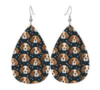 Süße Beagle-Druck-Ohrringe für Damen, modische Tropfenleder-Ohrringe für Frauen, trendige, bunte Tränen-Ohrringe